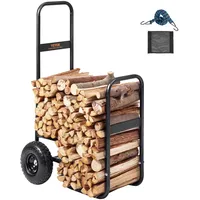 Vevor Kaminholzwagen Pulverbeschichteter Stahl 67 x 52 x 110 cm inkl. Bungee-Seil Bodennetz