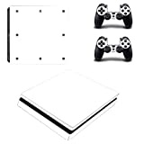 DOTBUY PS4 Slim Skin Aufkleber Sticker Design Folie schützende Haut Schale für Sony Playstation 4 Slim Konsole und 2 Dualshock Controller (All White)