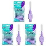 TePe Interdentalbürsten Extra Soft Lila (ISO Größe 6: 1,1 mm) / Für eine besonders sanfte & effiziente Reinigung der Zahnzwischenräume / 1 x 8 Interdental Bürsten (Packung mit 3)