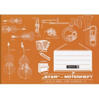 Brunnen 1046834 Notenheft (A5, 8 Blatt, Elementarlineatur), Einzelpack