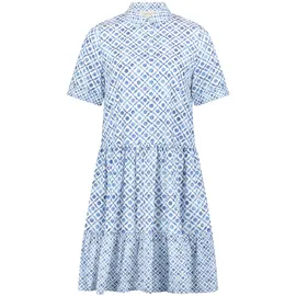 Cartoon Blusenkleid mit Muster Weiß/Hellblau 38