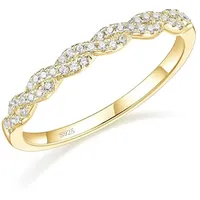 ROUGEMONT Verlobungsring Damen Moissanit Verlobungsring Solitärring 18K Gold 925 Silber, Echtschmuck