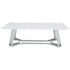 SalesFever Nobile Marmor silber/weiß 110 x 40 x 60 cm