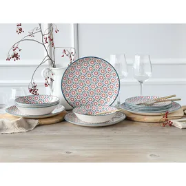 CreaTable Stella Geschirrset Tafelservice 12-tlg. orientalisches Fliesenmotiv bunt