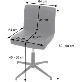Mendler Einzelst�ck | 2er-Set Esszimmerstuhl Kavala II, Küchenstuhl, höhenverstellbar Drehmechanismus ~ Kunstleder schwarz, Fuß schwarz