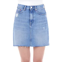 Tommy Hilfiger Damen Jeansrock MOM DENIM SKIRT AE718 HLBRD Blau Blau Light 1Ab Normaler Bund Reißverschluss W 25