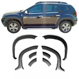 Omac Radläufe Kotflügel Verbreiterung kompatibel mit Dacia Duster 2010-2018 ABS Schwarz 8tlg