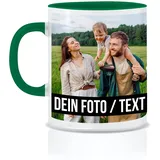 Tasse personalisiert mit eigenem Foto personalisierte Tasse mit Foto Geschenk für Freundin Geschenke Frauen Fototasse bedrucken Muttertagsgeschenk Fototasse Fotogeschenke Kaffeetasse (Dunkelgrün)