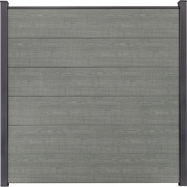 GroJa BasicLine Steckzaun-Set Grey Ash Cut Grau