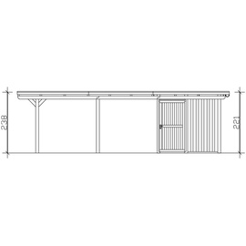 SKANHOLZ Skan Holz Carport Emsland 354 x 846 cm mit Abstellraum