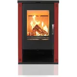 Kaminofen Ofen Holzofen Verso Theia Rot BImSchVII 9kw EEK-A+