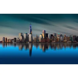Fototapete PAPERMOON "Photo-Art YI LIANG, NEW YORK WORLD TRADE CENTER 1", bunt, B:3,50m L:2,60m, Vlies, Tapeten