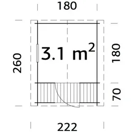 Palmako Stina 1,76 x 2,36 m natur