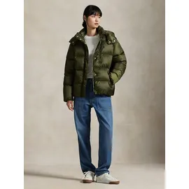 Ralph Lauren Daunenjacke mit abnehmbarer Kapuze, Oliv, L