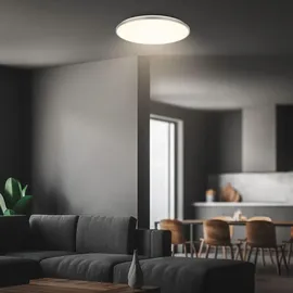 B.K.Licht LED Deckenlampe 1 rund Nickel-matt