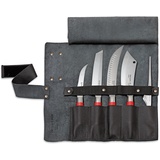 Friedr. Dick F.DICK Leder-Rolltasche Red Spirit (5-teilig, schwarz, Inhalt: Ausbeinmesser, Tanto, Zerlegemesser, Kochmesser, Büffet-Pinzette) 8176800-01