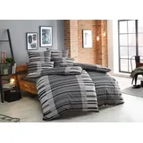 Bruno Banani Bettwäsche Cameo in Gr. 135x200 oder 155x220 cm, Renforcé, 2 teilig, Bettwäsche aus Baumwolle, Bettwäsche im Streifen-Design grau