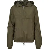 URBAN CLASSICS Ladies Basic Pull Over Jacket - Dark Green - L