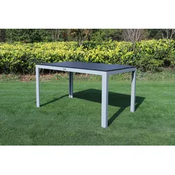 VILLANA Sylvania Esstisch, silber/schwarz, Alu/Holzimitat, 150x90cm, rechteckig