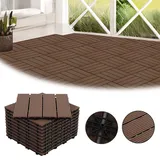 Wolketon Terrassenfliesen 5m2 Holzfliesen Für Terrasse Balkon Terrassenfliesen Holz Fliesen Mit Klicksystem 30x30 Cm 55 Stück Braun