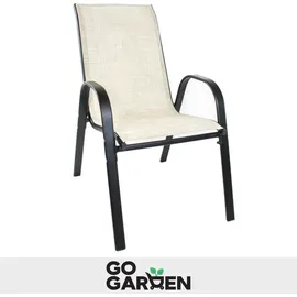 OEM Metall Gartenstühle für Balkon Terrasse Gartenmöbel Set beige x6