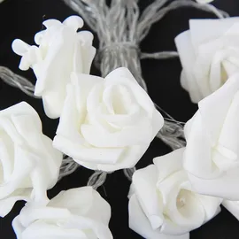 MARELIDA LED Lichterkette Mini Rosen 90 cm Weiß