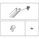 GARDINIA Feststeller für Alu-Vorhangschiene Schwarz, 6-er Pack