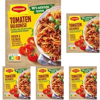 MAGGI Fix für Tomaten-Bolognese, Würzmischung, 100% natürliche Zutaten*, für 3 Portionen, 5er Pack (1 x 50g Packung)