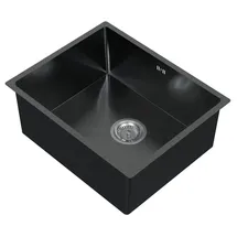 Hago Edelstahl 50 x 40 mm Einbauspüle Anthrazit Handbetätigung 500 x 400 mm