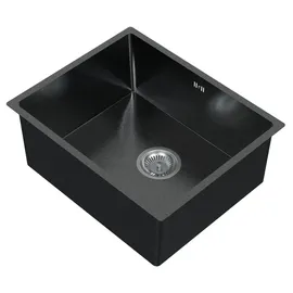 Hago Edelstahl 50 x 40 mm Einbauspüle Anthrazit Handbetätigung 500 x 400 mm
