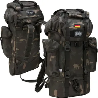 BWuM Bundeswehr Kampfrucksack 65L + Patch & Flagge, Farbe: Darkcamo - 65 L