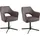 MCA Furniture Esszimmerstuhl Valletta Webstoff braun/schwarz 2er Set