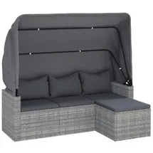 vidaXL Polyrattan Loungesofa grau 362335