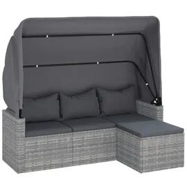 vidaXL Polyrattan Loungesofa grau 362335