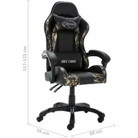 vidaXL Gaming Chair Schwarz und Tarnmuster Kunstleder schwarz