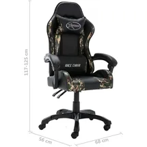vidaXL Gaming Chair Schwarz und Tarnmuster Kunstleder schwarz