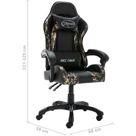 vidaXL Gaming Chair Schwarz und Tarnmuster Kunstleder schwarz