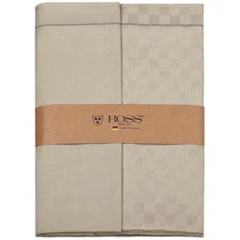 Ross 2er Pack Zwirn Halbleinen Geschirrtücher Karofond 50x70 cm | cappuccino - beige