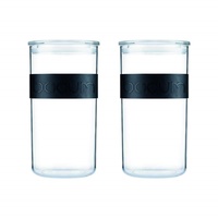 Bodum PRESSO Glas-Aufbewahrungsbehälter-Set 2l schwarz, 2-tlg (K11830-01SA)