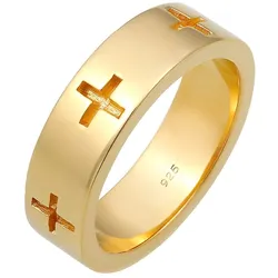 Elli Kreuz Cut Out Bandring Religiös Glaube 925 Silber Ringe   Damen 