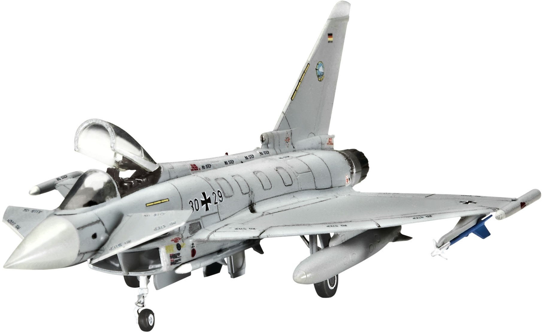Revell Modellbausatz Flugzeug 1:144 - Eurofighter Typhoon (single seater) im Maßstab 1:144, Level 4, originalgetreue Nachbildung mit vielen Details, 04282