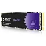 ORICO e5000 2TB M.2 NVMe SSD, PCIe Gen4x4 mit 5200MB/s Lesen 3600MB/s Schreiben, 3D QLC NAND Internal Solid State Drive SLC Dynamic Cache, kompatibel mit PS5 Desktop PC und Laptops