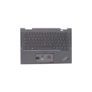 Lenovo Chicony - Ersatztastatur Notebook - mit Trackpoint, UltraNav - hinterleuchtet - Deutsch - Grau - FRU - mit obere Abdeckung - für ThinkPad X1 Yoga Gen 6 20XY, 20Y0 (5M11C40999)