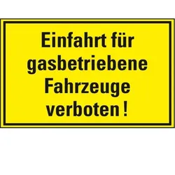 Dreifke® Hinweisschild Einfahrt für gasbetriebene Fahrzeuge..., Kunststoff, 300x200mm