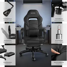 Tectake Racing Bürostuhl Comodo Schwarz