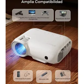Yoton Y7 Mini Beamer 9000Lumen, WiFi Bluetooth Projektor 4K Unterstützt, Native Full HD 1080P, Kompatibel mit Laptop/PC/Smartphone