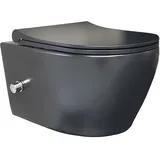 Aloni Wand-WC mit WC-Sitz Schwarz Matt