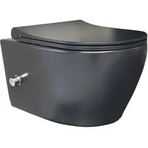 Aloni Wand-WC mit WC-Sitz Schwarz Matt
