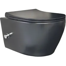 Aloni Wand-WC mit WC-Sitz Schwarz Matt