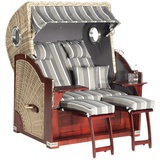 Natur24 Gartenstrandkorb Rustikal 500 Plus-Comfort 2-Sitzer Antikweiß
